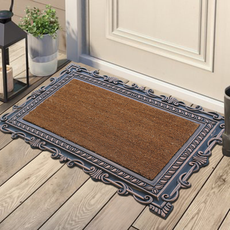 Charlton Home® Hallinan Rubber and Coir 36" x 24" NonSlip Outdoor Door